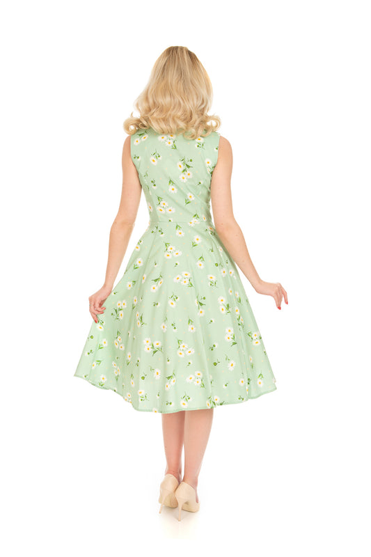 Katie Floral Kleid in hellgrün