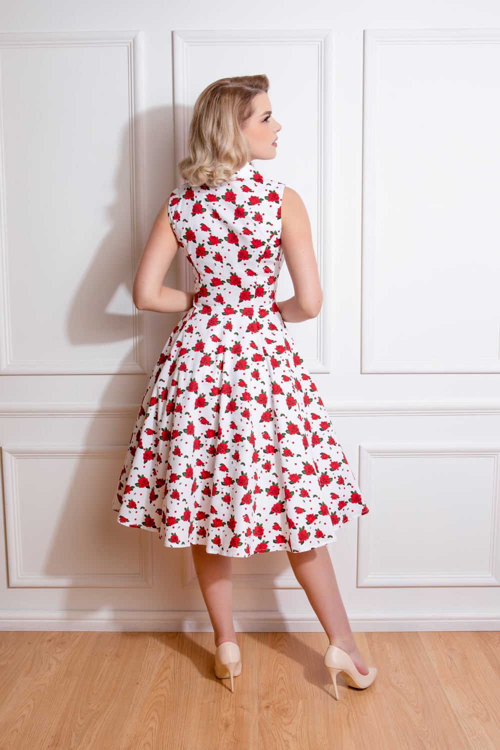Cora Red Roses Dress