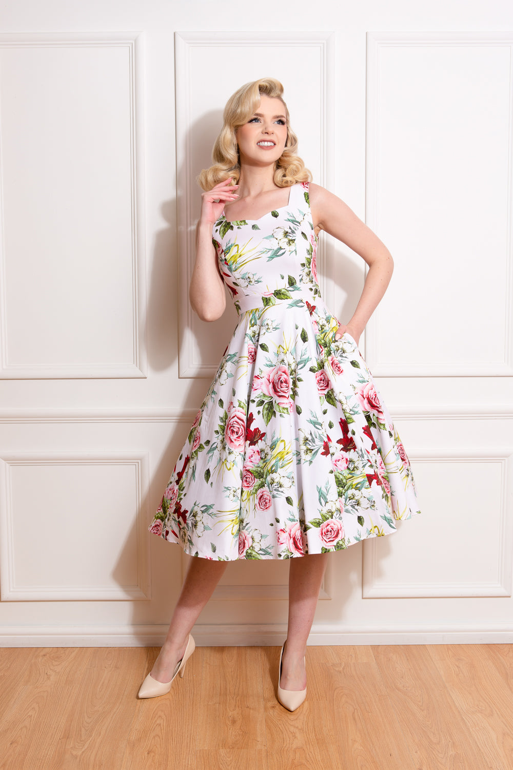 Carole Vintage Roses Dress - zartes Rosenkleid