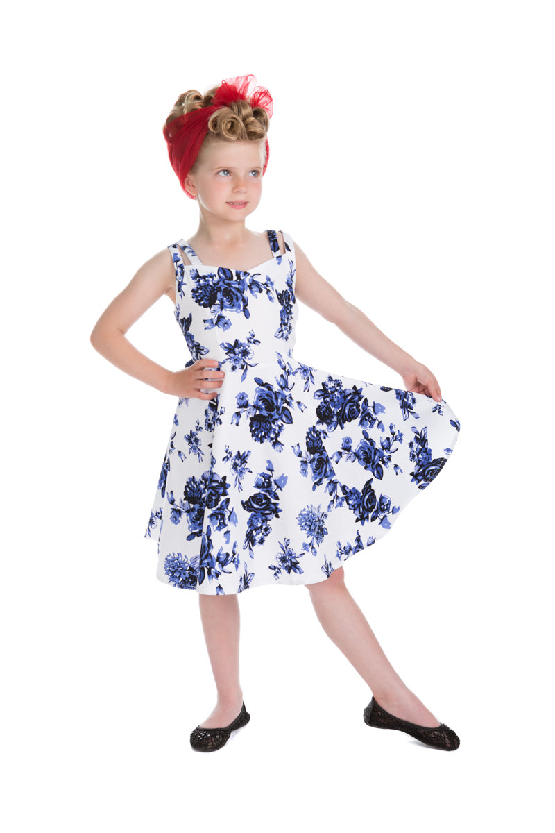 Blue Rosacea Kids Dress