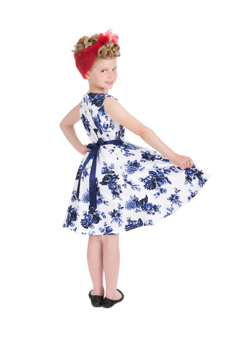 Blue Rosacea Kids Dress