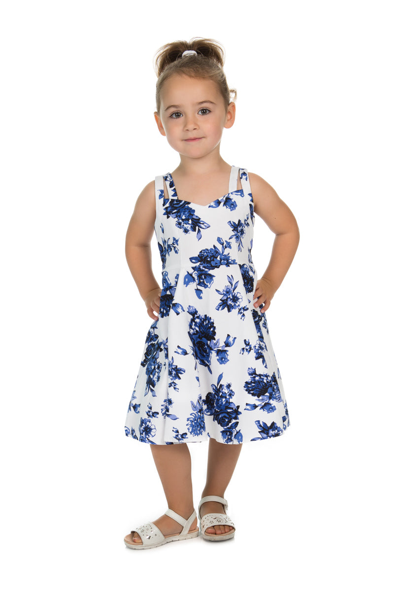 Blue Rosacea Kids Dress