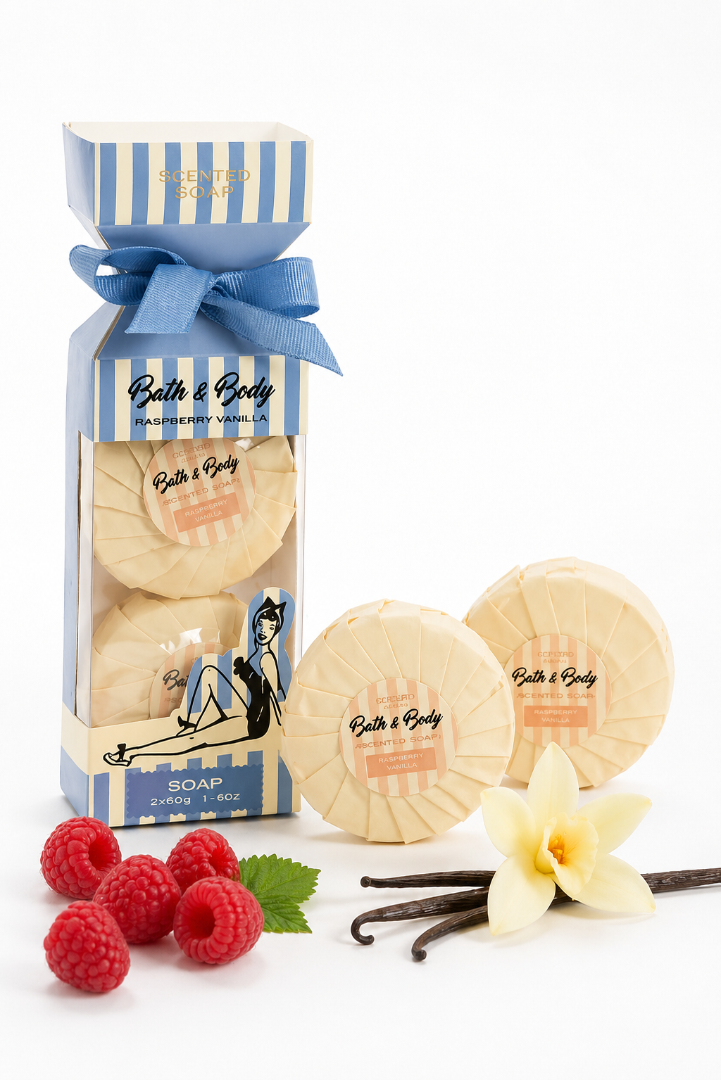 Beach Belle Retro Seifen-Set Himbeere & Vanille