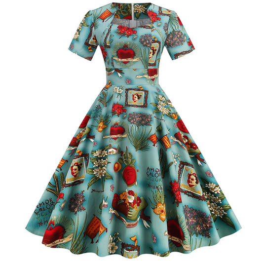 Rockabilly Retro Dress - Frida inspiriertes Kleid