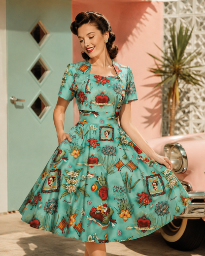 Rockabilly Retro Dress - Frida inspiriertes Kleid