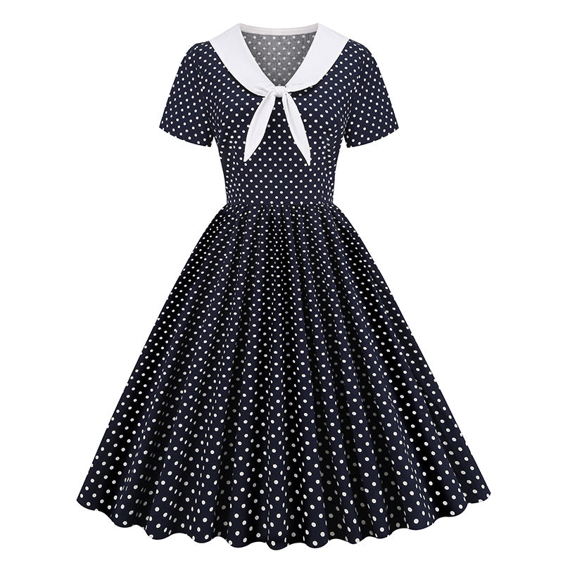 Ahoi Sailor Dress - maritimes Retro Kleid mit Polka Dots