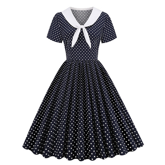 Ahoi Sailor Dress - maritimes Retro Kleid mit Polka Dots