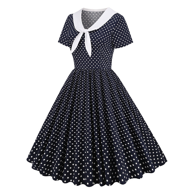 Ahoi Sailor Dress - maritimes Retro Kleid mit Polka Dots