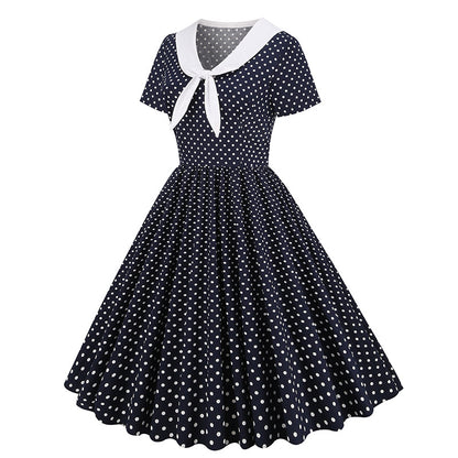 Ahoi Sailor Dress - maritimes Retro Kleid mit Polka Dots