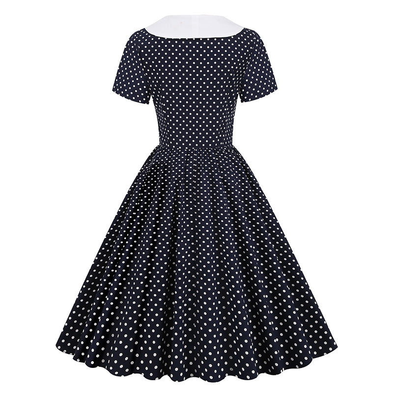 Ahoi Sailor Dress - maritimes Retro Kleid mit Polka Dots