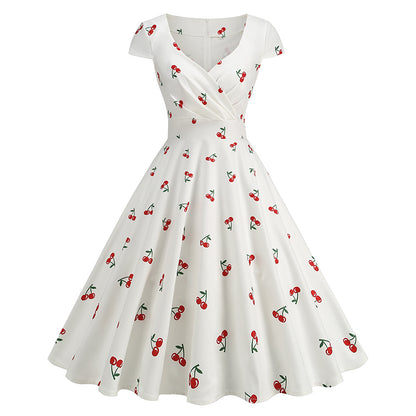 Sweet Cherry Dress - weißes Kleid mit Kirschen