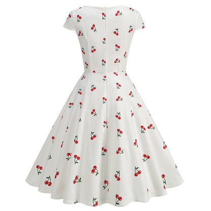 Sweet Cherry Dress - weißes Kleid mit Kirschen
