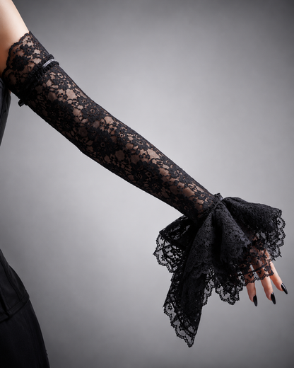 Extra lange Spitzenarmstulpen - Gothic Ärmel