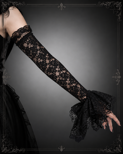 Extra lange Spitzenarmstulpen - Gothic Ärmel