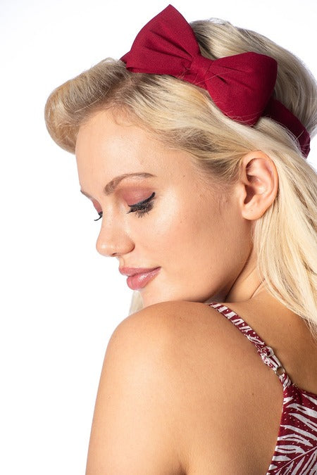 Dionne Hair Bow - Haarband mit Schleife in burgundy