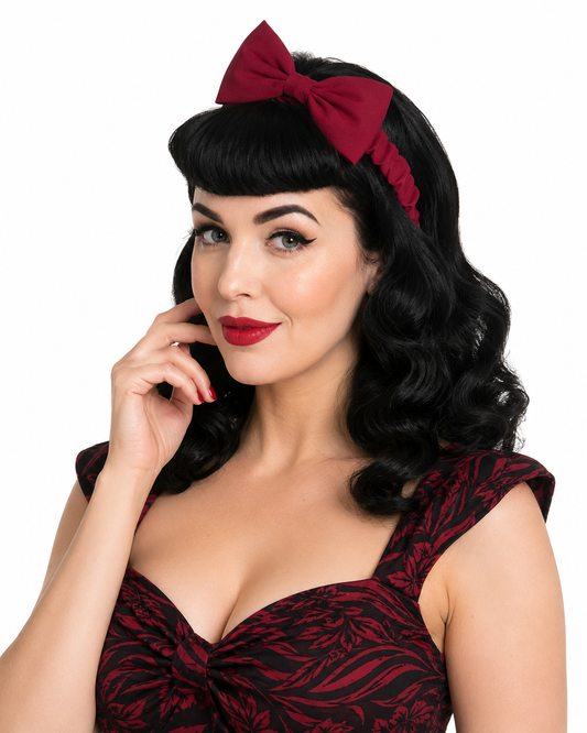 Dionne Hair Bow - Haarband mit Schleife in burgundy