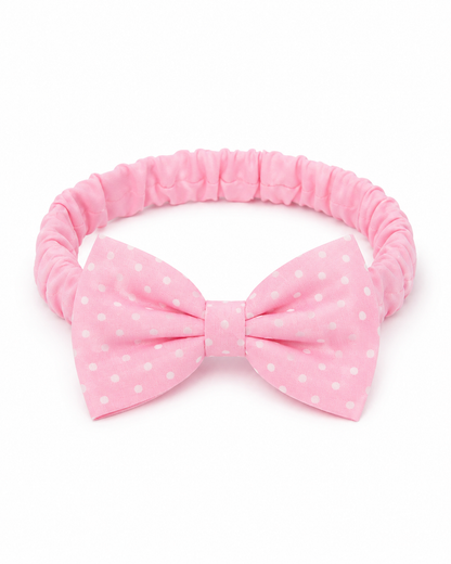Polka Dot Haarband mit Schleife in rosa