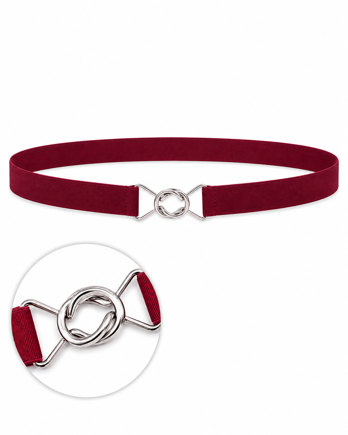 Macha Belt - schmaler Strechgürtel in burgundy