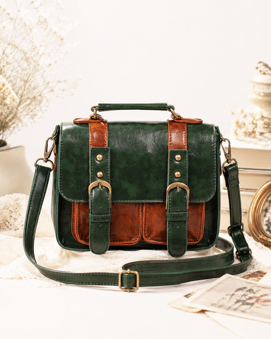 Leila Retro Handtasche forest green
