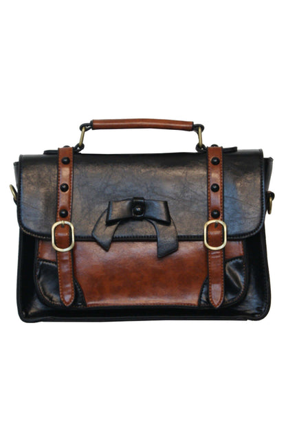 Buckle with Bow Retro Handtasche schwarz