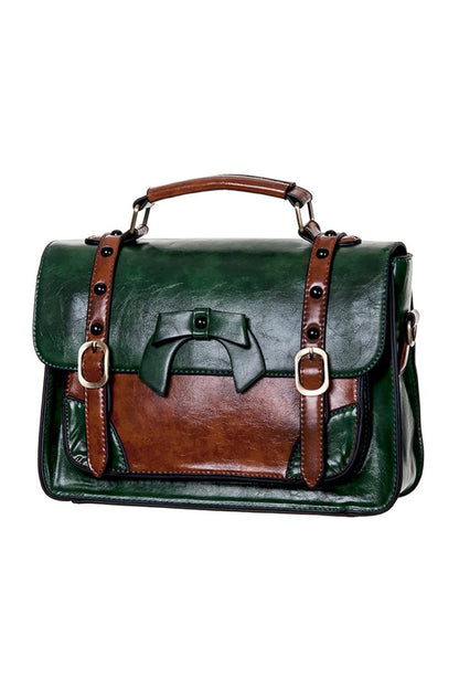 Buckle with Bow Retro Handtasche grün