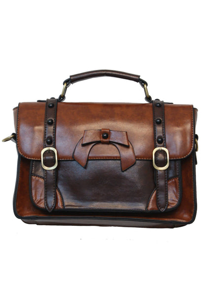 Buckle with Bow Retro Handtasche light coffee