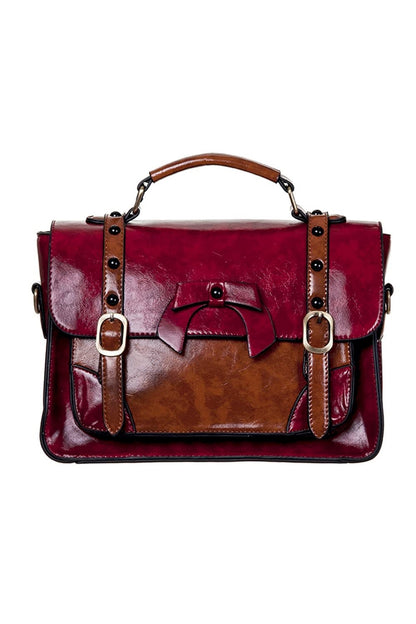Buckle with Bow Retro Handtasche rot