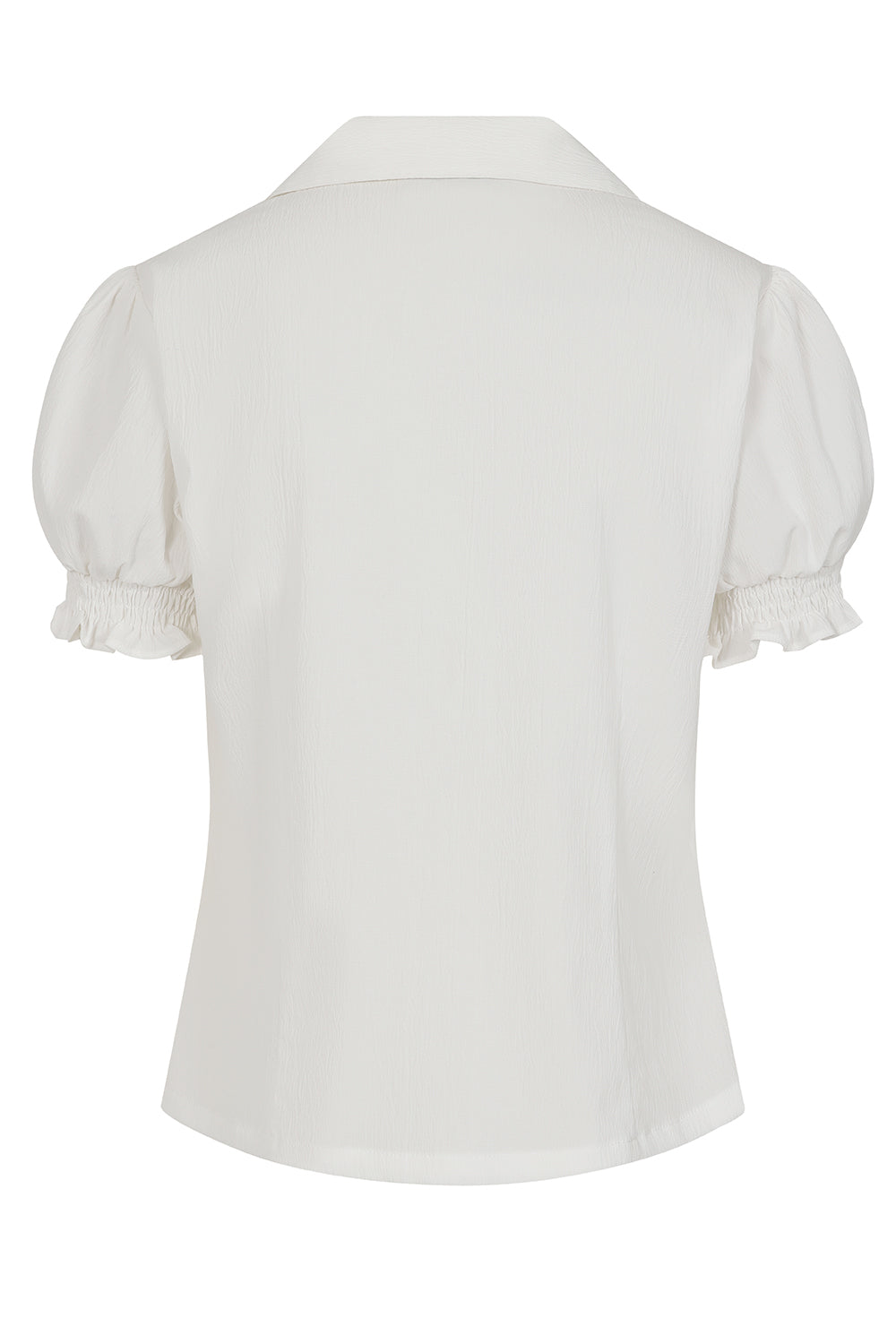 White Sally Cherry Bluse - Retro 50s Bluse mit Kirschknöpfchen
