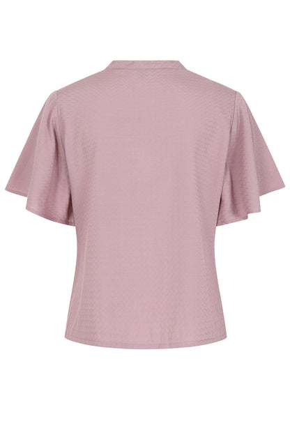 Lilac May Wave Bluse - Retro Kurzarmbluse mit Schleife