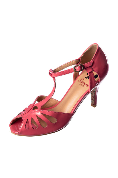 Secret Love Sandale in rot, schwarz und pink