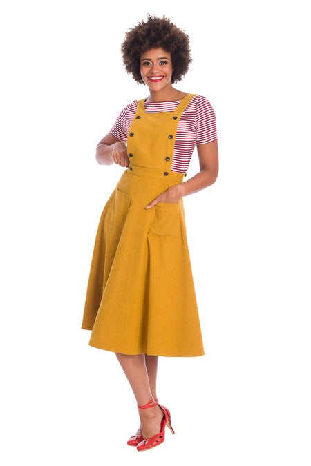 Pinafore Dress - 2 in 1 Latzkleid und Rock in mustard