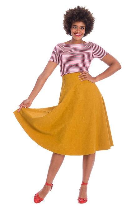 Pinafore Dress - 2 in 1 Latzkleid und Rock in mustard