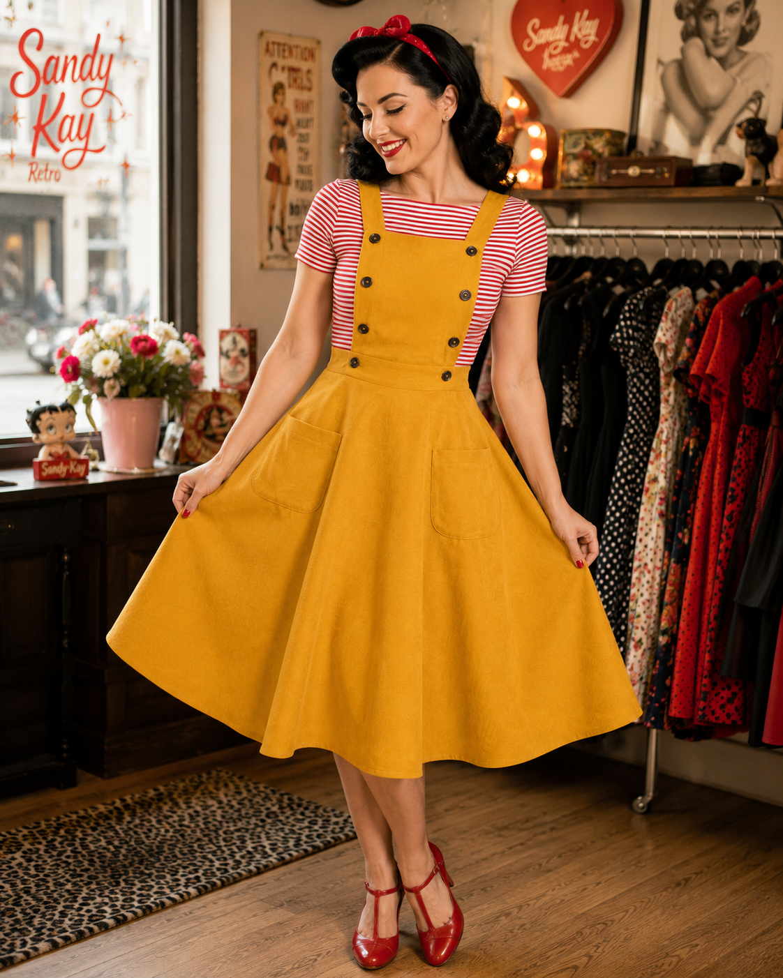 Pinafore Dress - 2 in 1 Latzkleid und Rock in mustard
