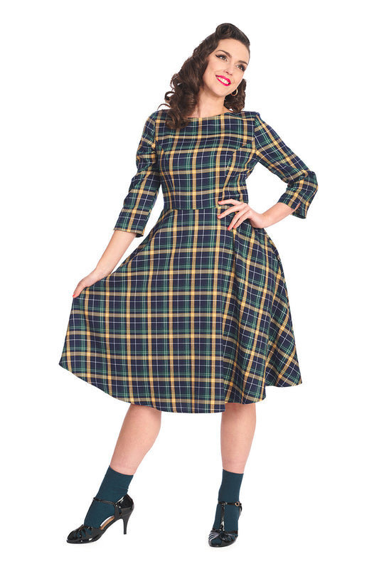 Sweet Joy 40s Dress navy-gelb