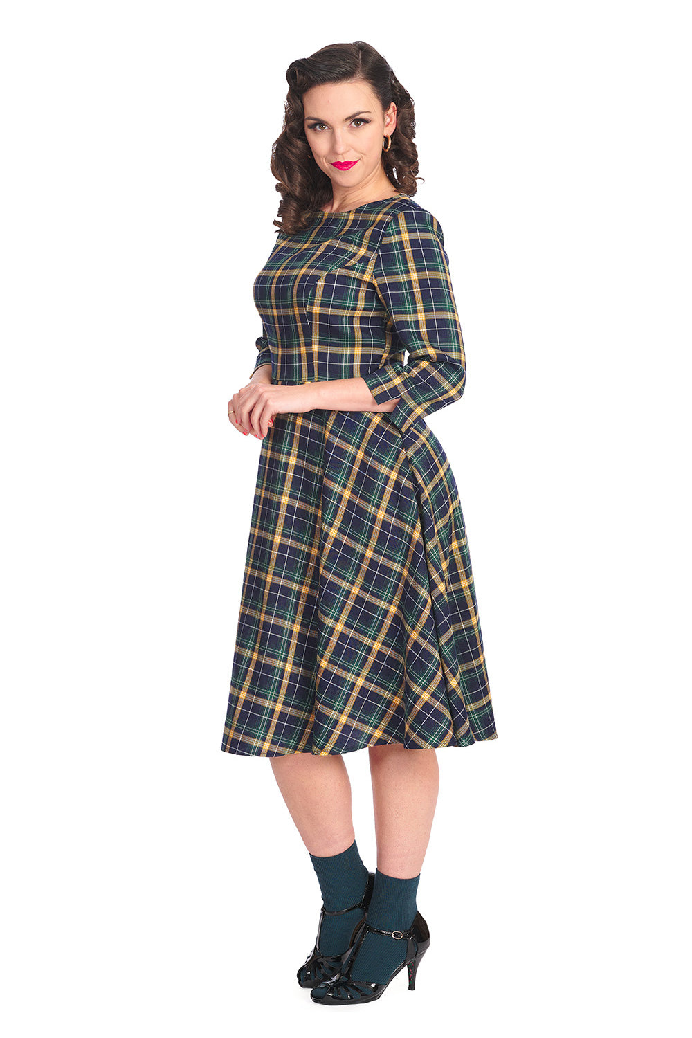 Sweet Joy 40s Dress navy-gelb