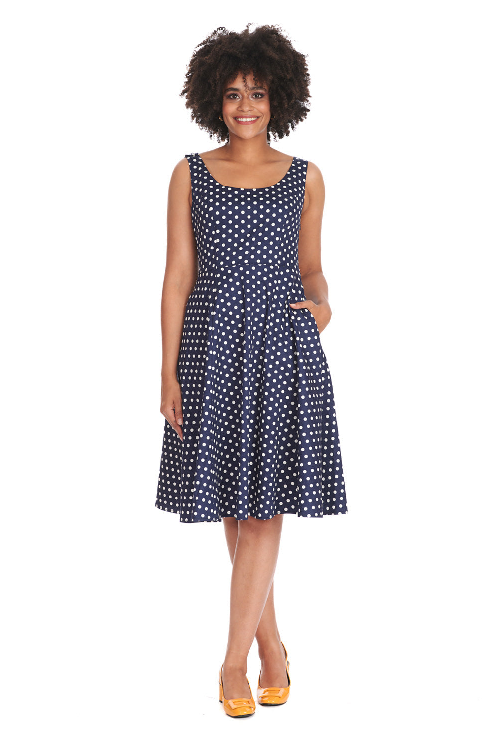 Dot Days Dress navy