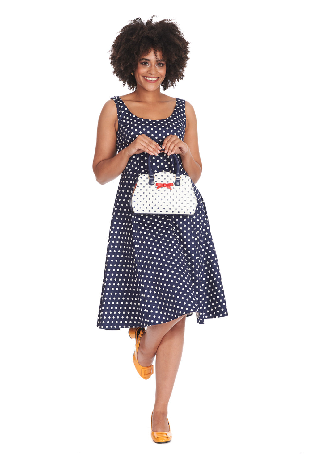 Dot Days Dress navy