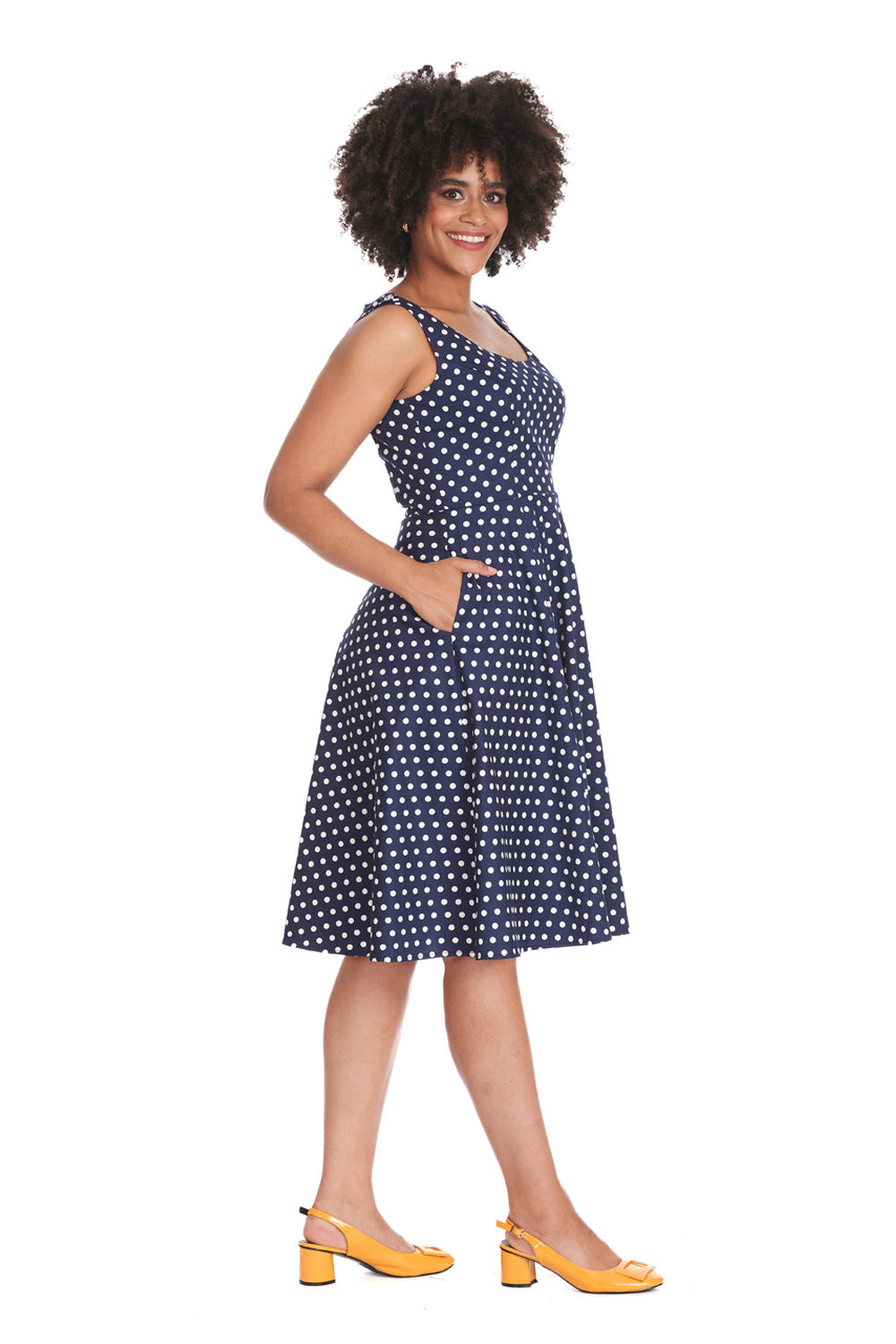 Dot Days Dress navy