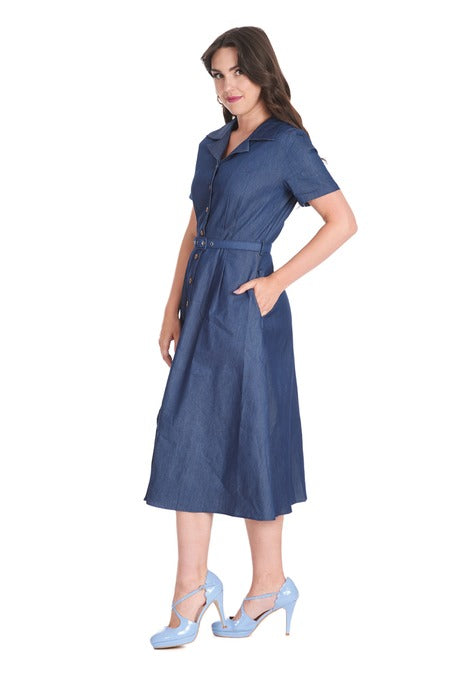 Summer Denim Dress - Retro Kleid im Jeans-Look