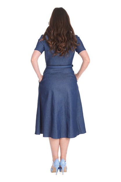 Summer Denim Dress - Retro Kleid im Jeans-Look