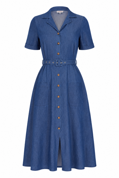 Summer Denim Dress - Retro Kleid im Jeans-Look