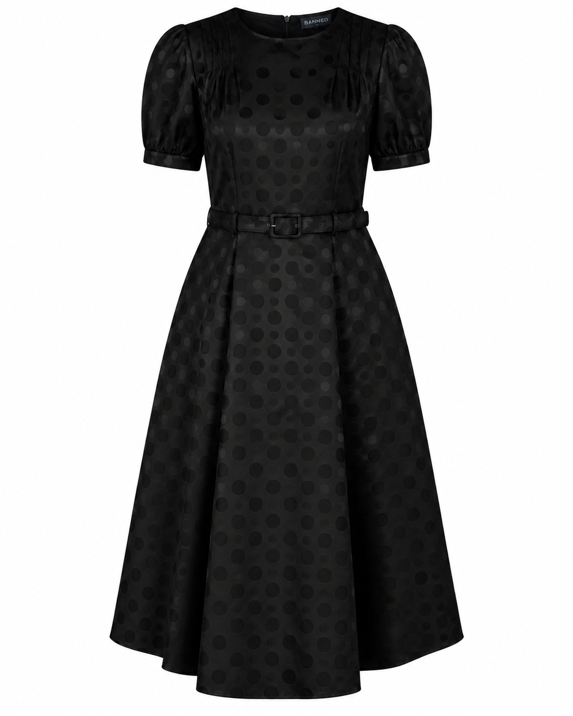 Black Iris 40s Dress - Polka Dot Kleid im 1940er Jahre Stil