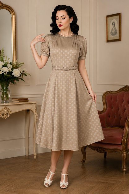 Black Iris 40s Dress - Polka Dot Kleid im 1940er Jahre Stil