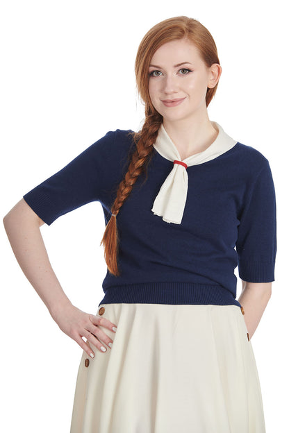 Ahoi Sail Jumper navy - maritimer Sommer Pullover