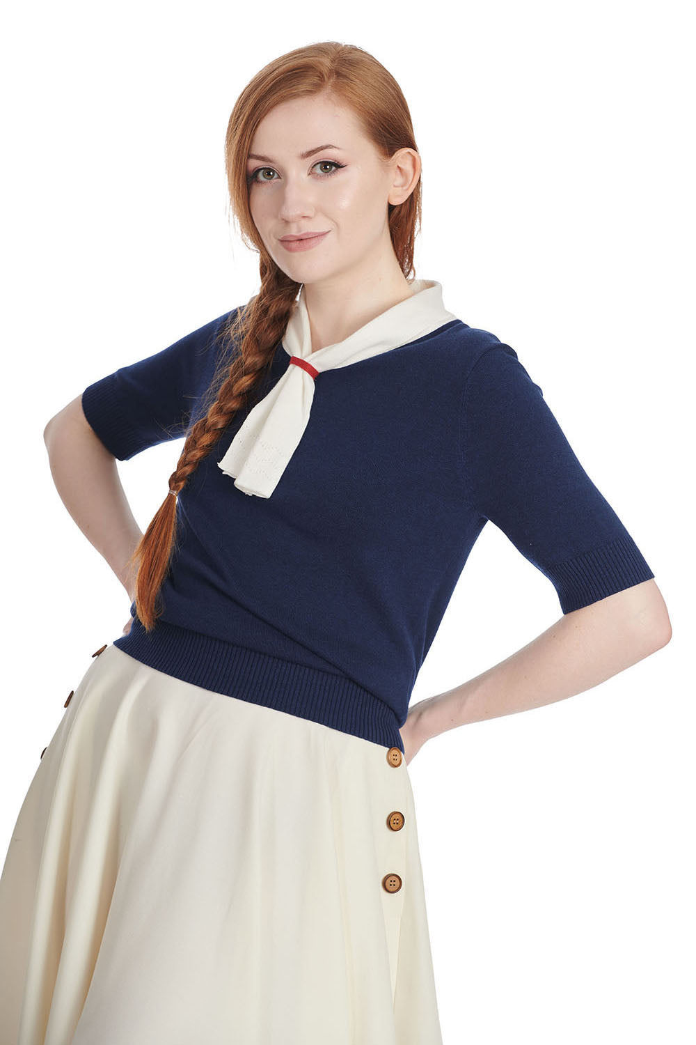 Ahoi Sail Jumper navy - maritimer Sommer Pullover