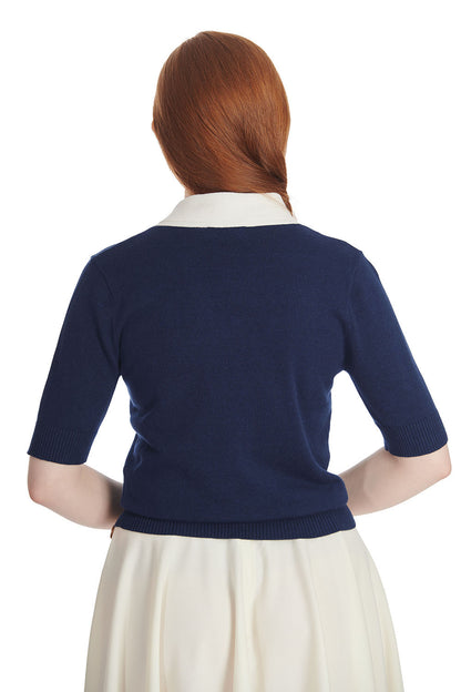 Ahoi Sail Jumper navy - maritimer Sommer Pullover