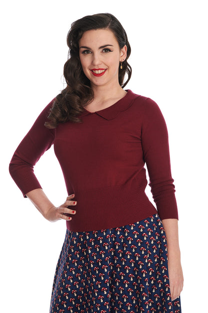Sweet Scallop Jumper burgundy