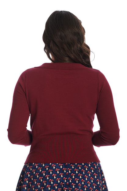 Sweet Scallop Jumper burgundy