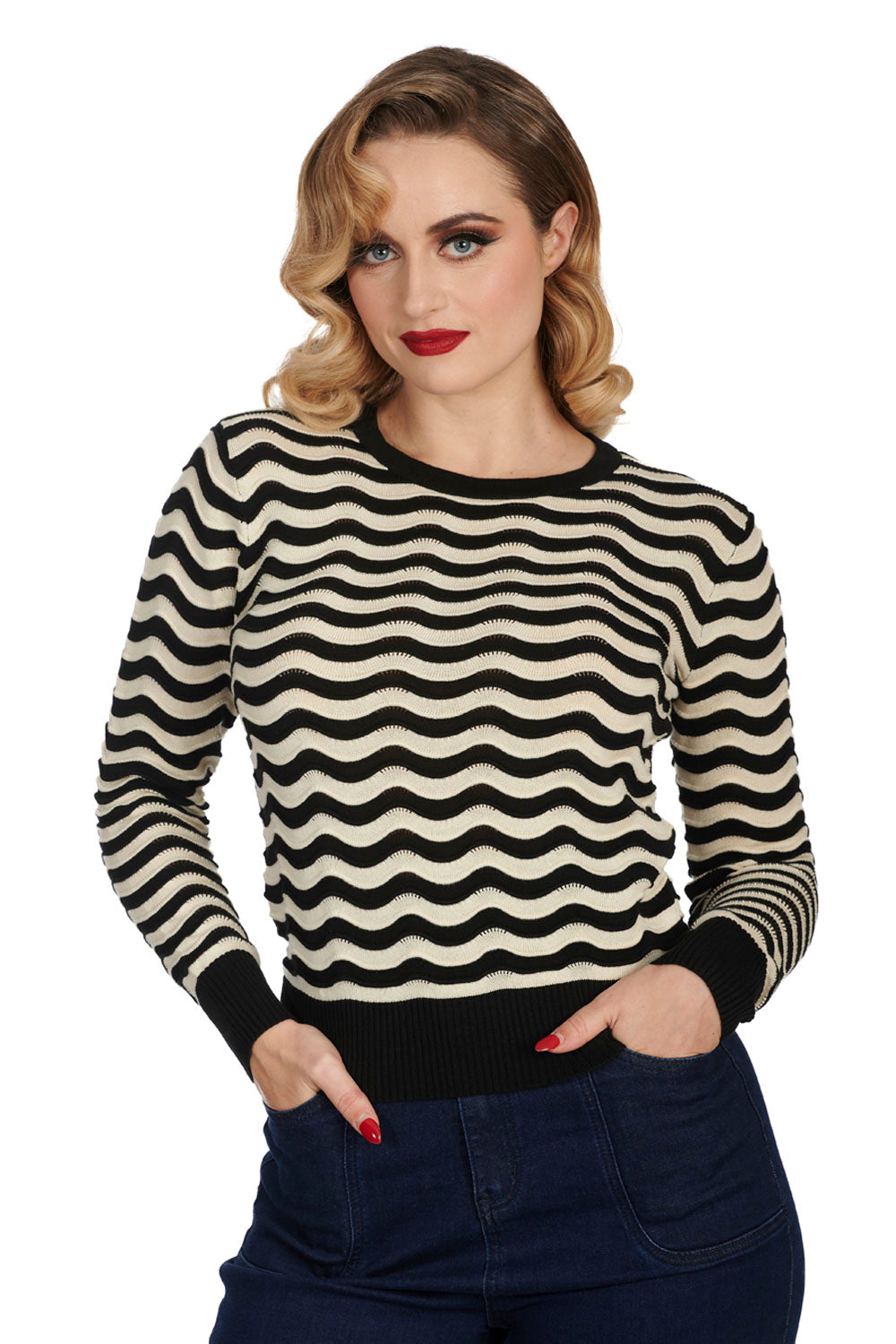 Sweet Stripes Pulli schwarz-ivory