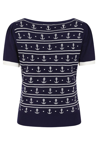 Nellie Anchor Jumper - maritimer Feinstrick Pullover